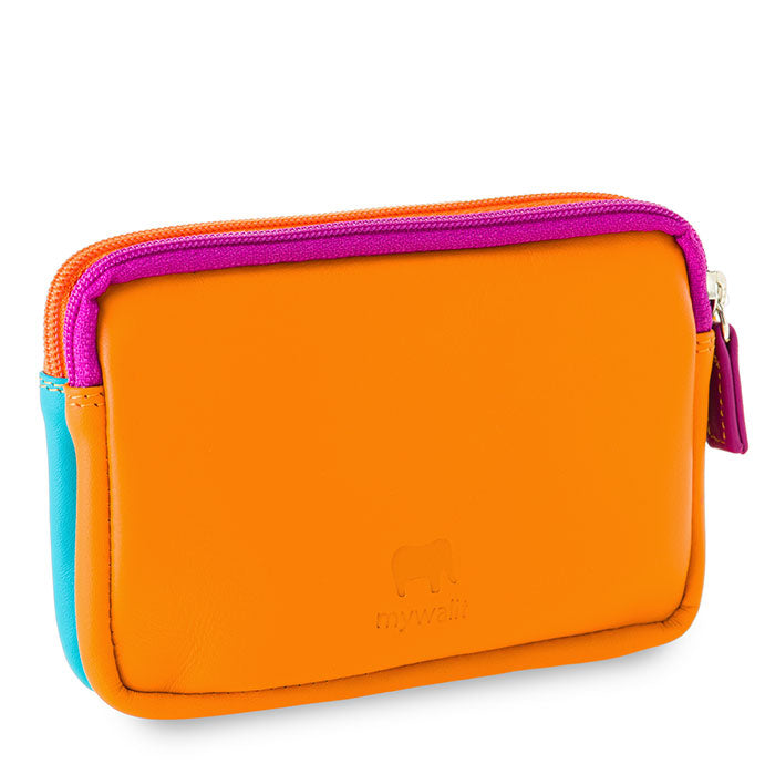 Mywalit Purse - Small leather purse with two zippers in a colorful design - style 1265