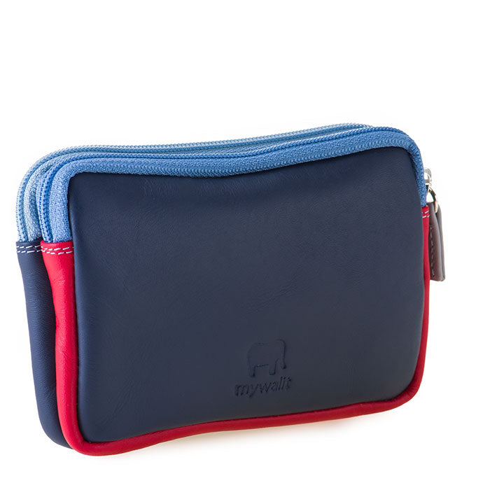 Mywalit Purse - Small leather purse with two zippers in a colorful design - style 1265