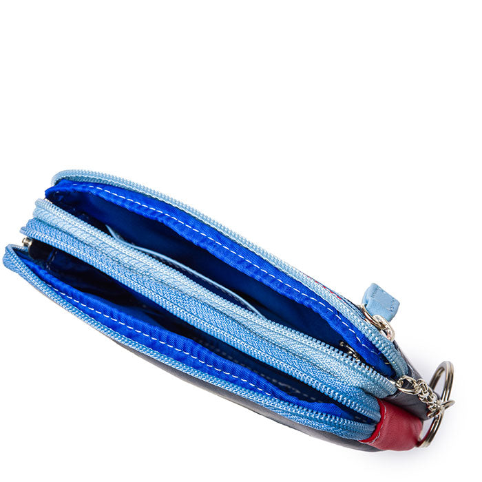 Mywalit Purse - Small leather purse with two zippers in a colorful design - style 1265