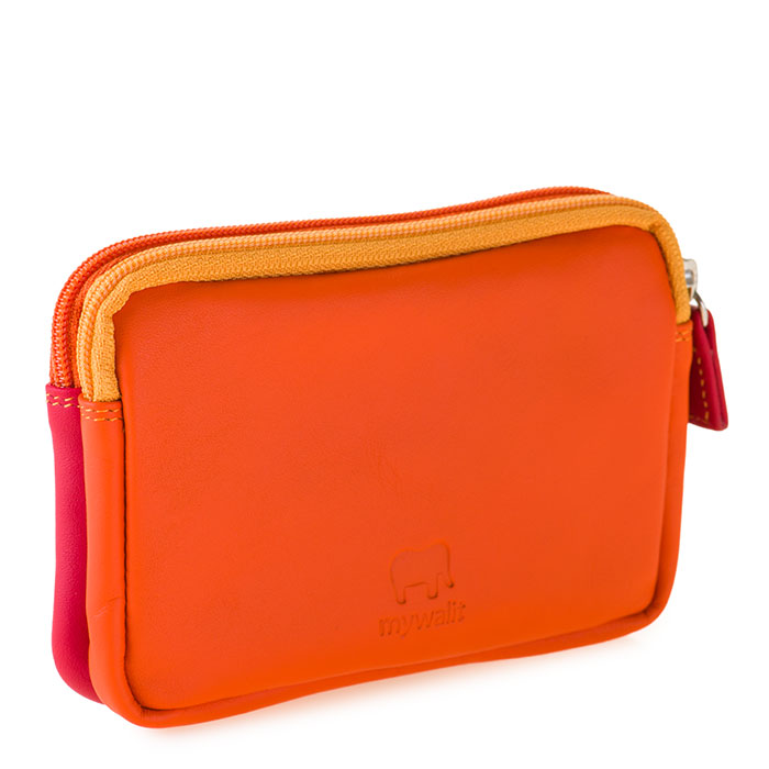 Mywalit Purse - Small leather purse with two zippers in a colorful design - style 1265