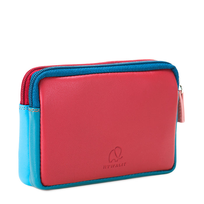 Mywalit Purse - Small leather purse with two zippers in a colorful design - style 1265