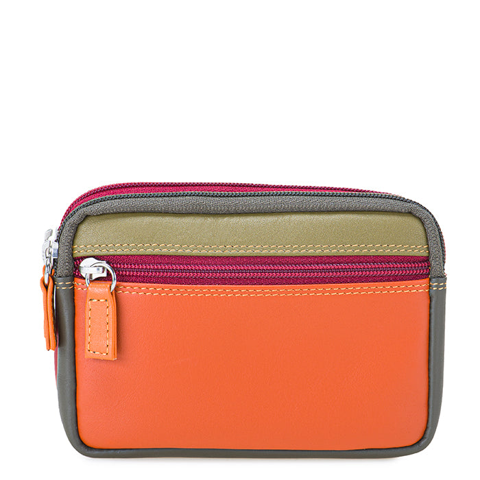 Mywalit Purse - Small leather purse with two zippers in a colorful design - style 1265