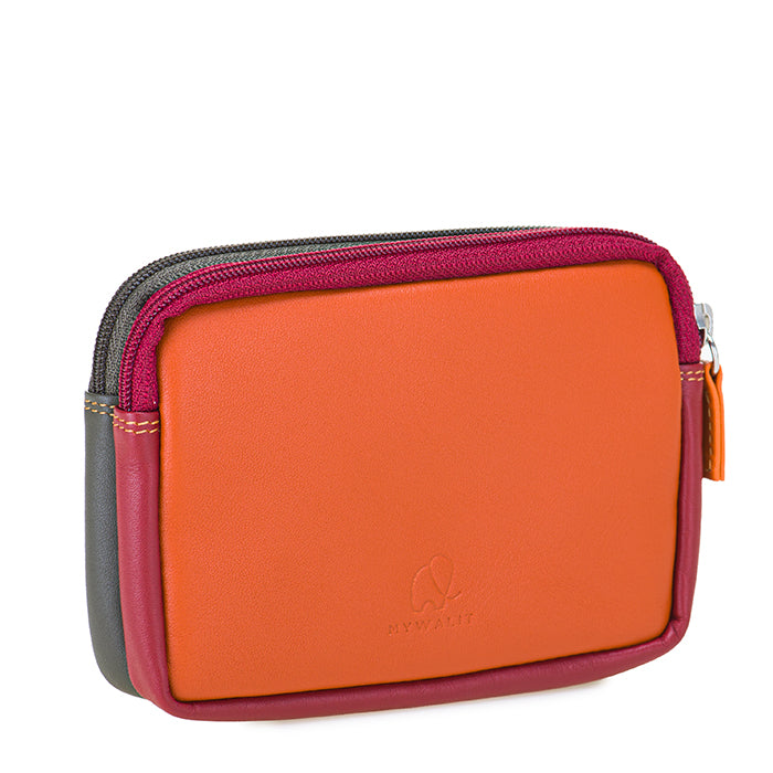 Mywalit Purse - Small leather purse with two zippers in a colorful design - style 1265