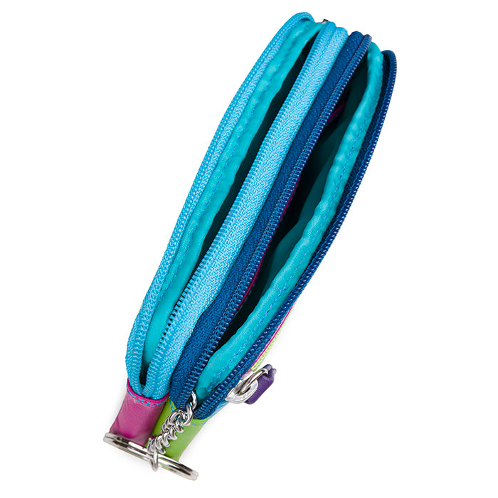 Mywalit Purse - Small leather purse with two zippers in a colorful design - style 1265