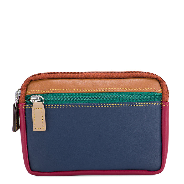 Mywalit Purse - Small leather purse with two zippers in a colorful design - style 1265