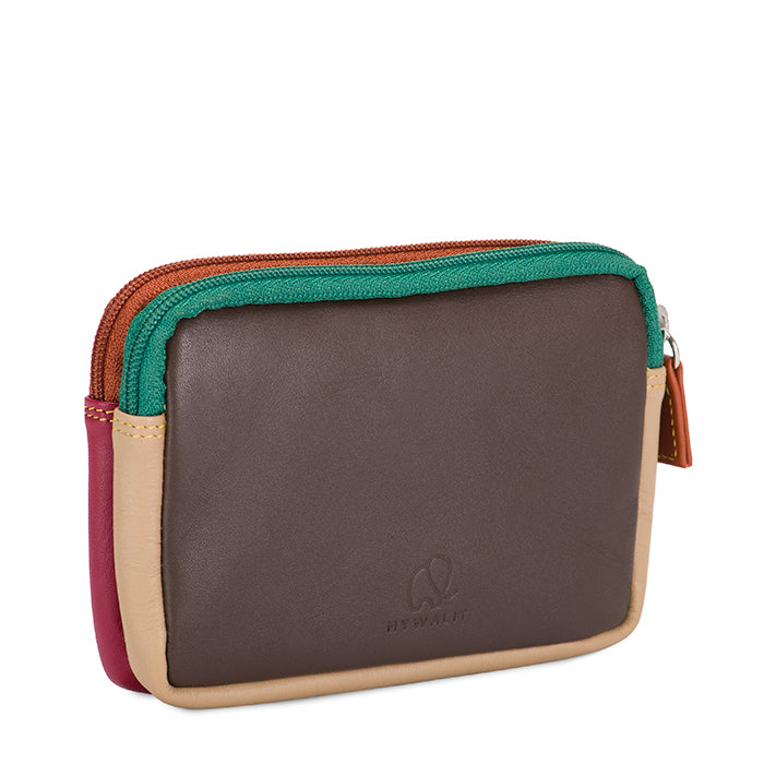 Mywalit Purse - Small leather purse with two zippers in a colorful design - style 1265