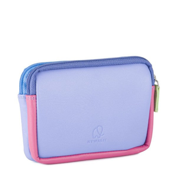 Mywalit Purse - Small leather purse with two zippers in a colorful design - style 1265