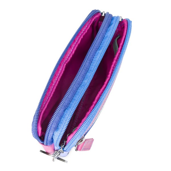 Mywalit Purse - Small leather purse with two zippers in a colorful design - style 1265