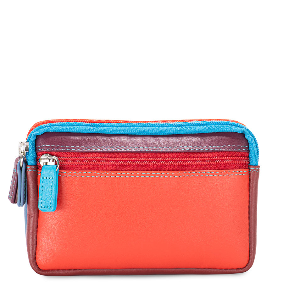 Mywalit Purse - Small leather purse with two zippers in a colorful design - style 1265