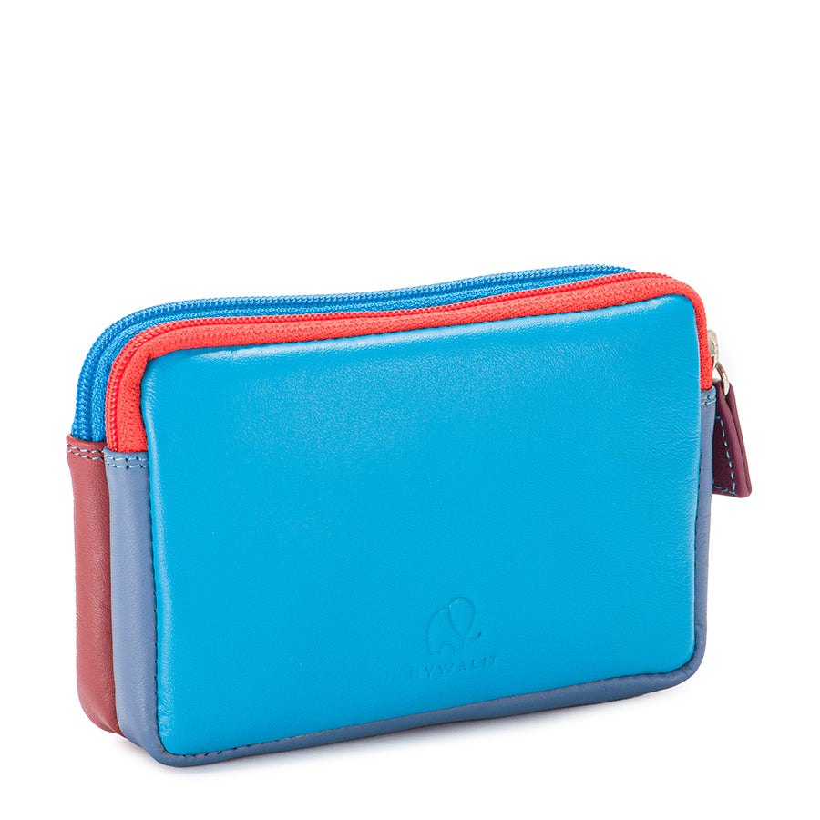 Mywalit Purse - Small leather purse with two zippers in a colorful design - style 1265