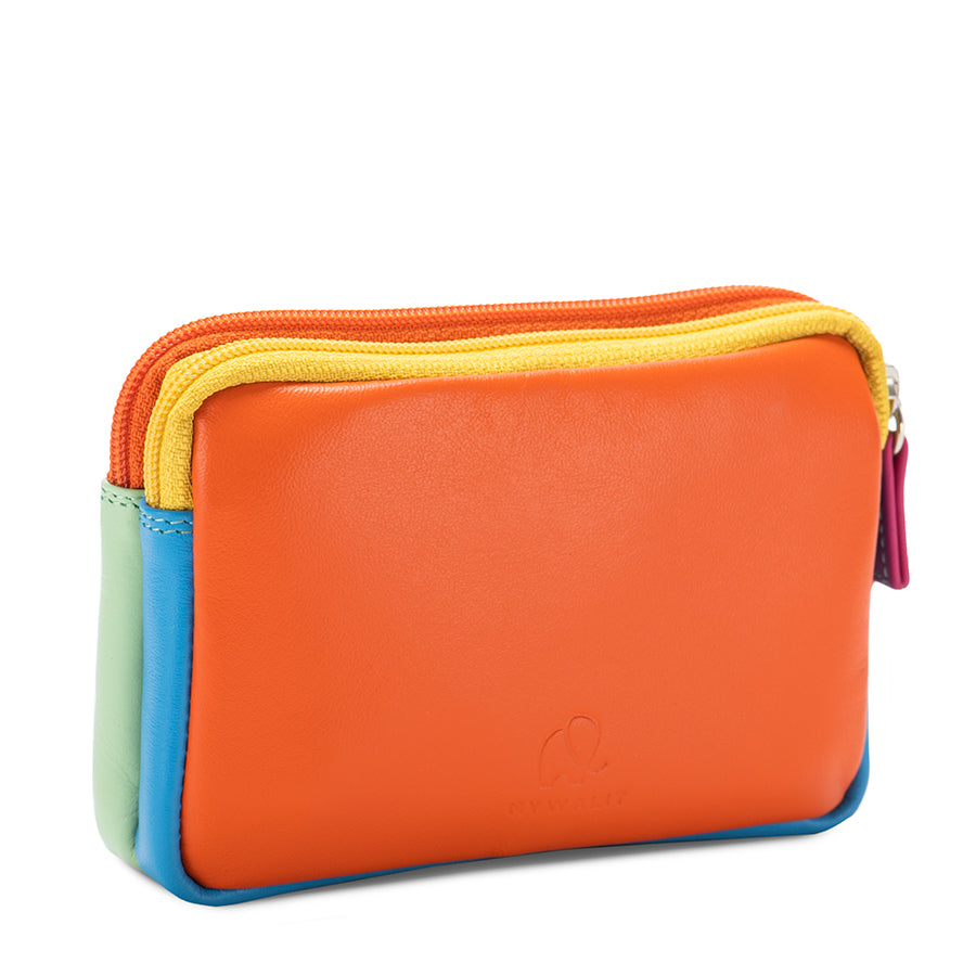 Mywalit Purse - Small leather purse with two zippers in a colorful design - style 1265