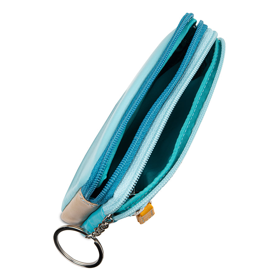 Mywalit Purse - Small leather purse with two zippers in a colorful design - style 1265