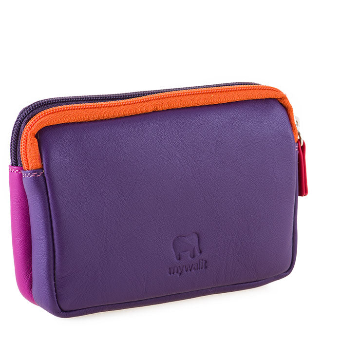 Mywalit Purse - Small leather purse with two zippers in a colorful design - style 1265