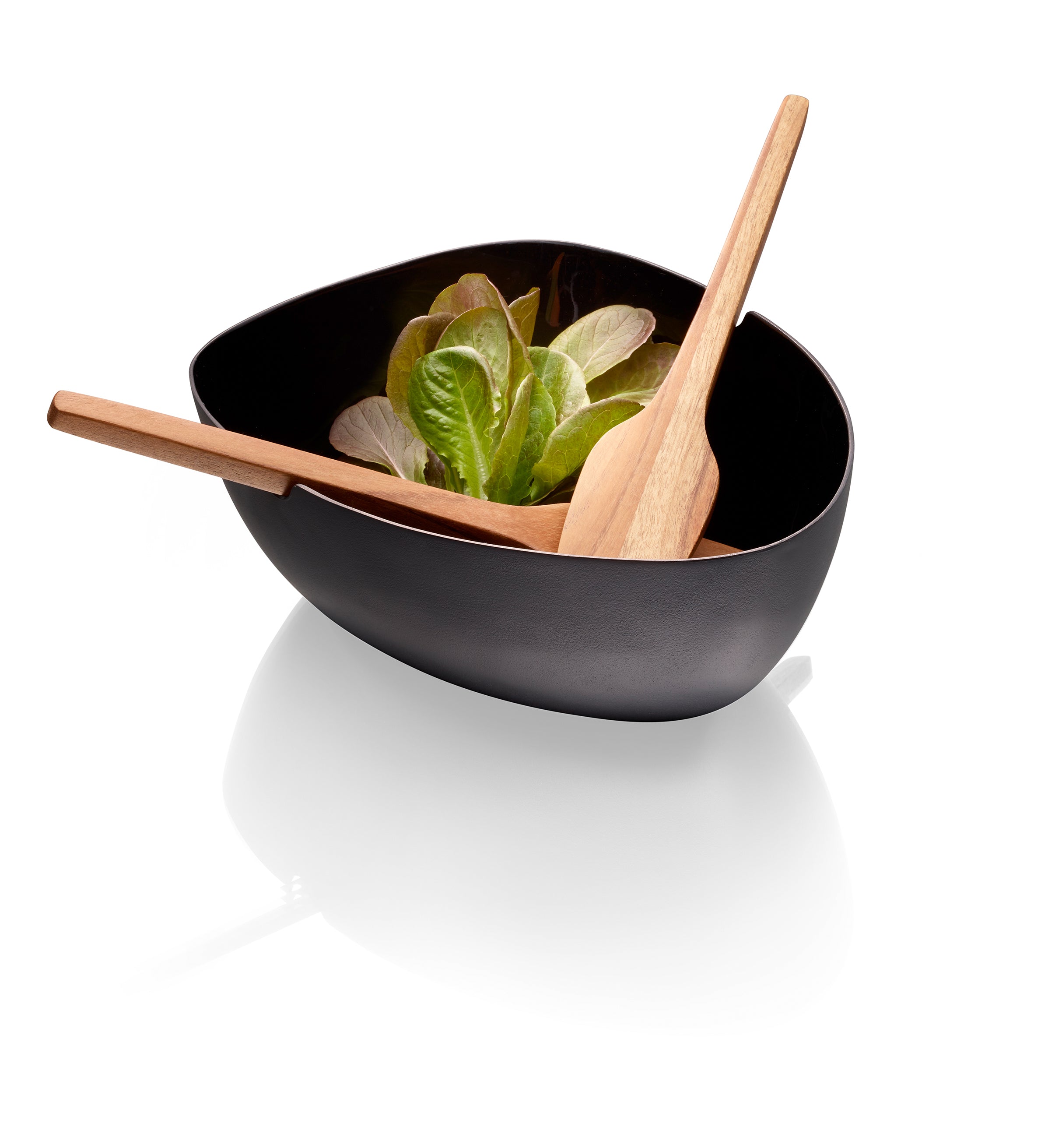 Lille bådformet serveringsskål med salatbestik i træ - Boat fra Philippi Design