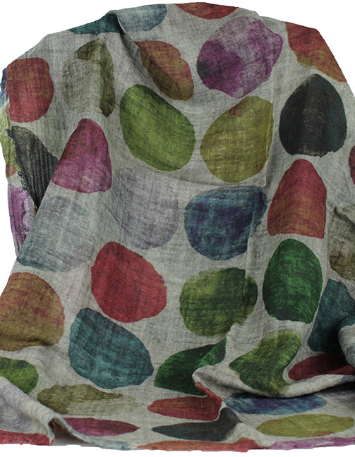 Tørklæde - 100% Uld - Circle colour - 33082