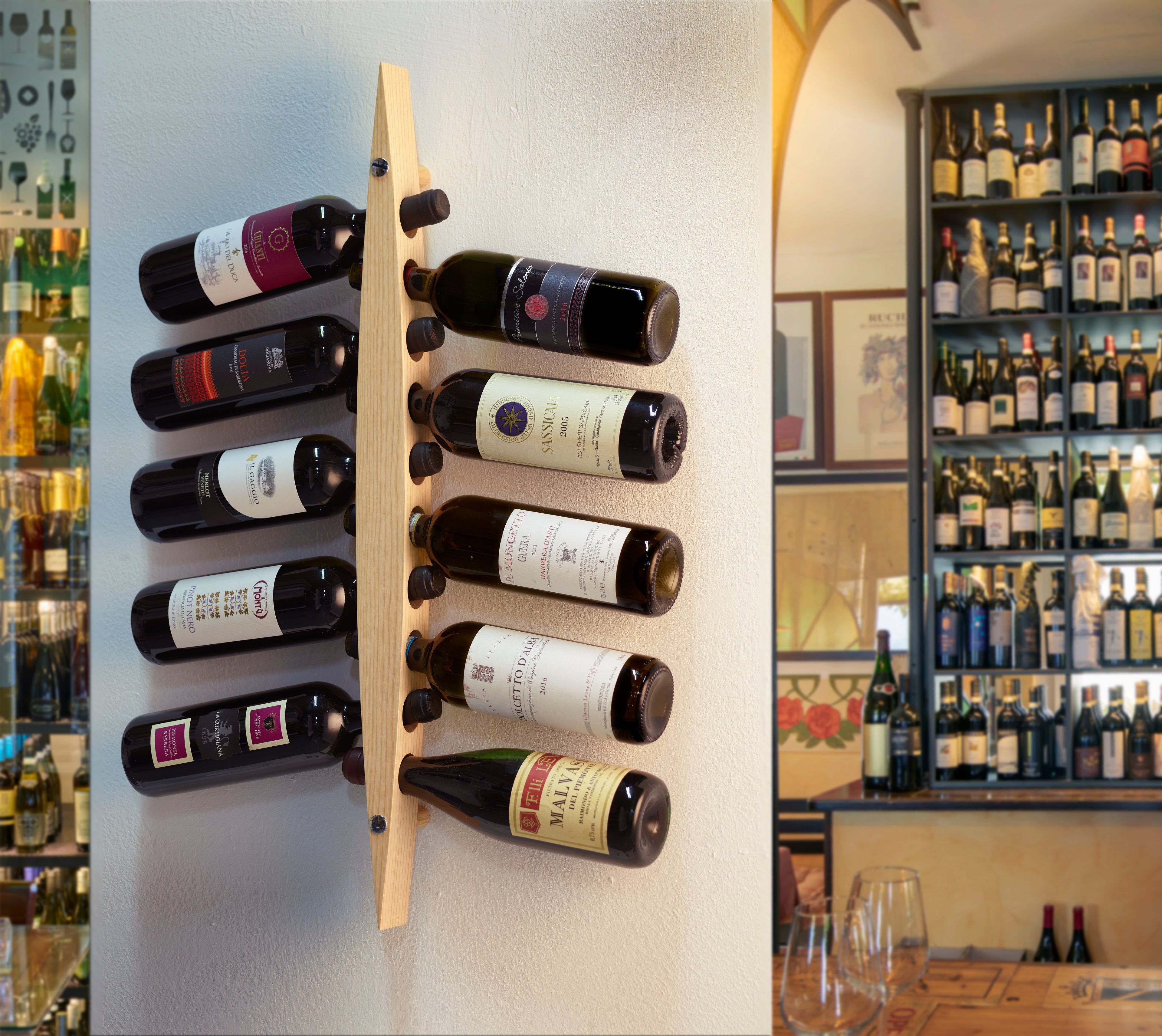 Legnoart ENOTECA vinholder - Lys ask