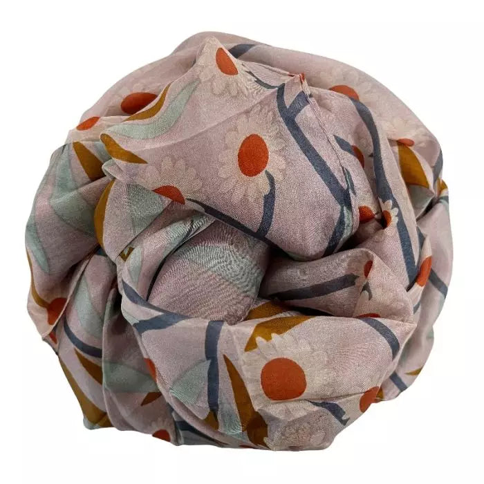 Scarf - Aperitif - 100% silk - Paper-daisy - 22154