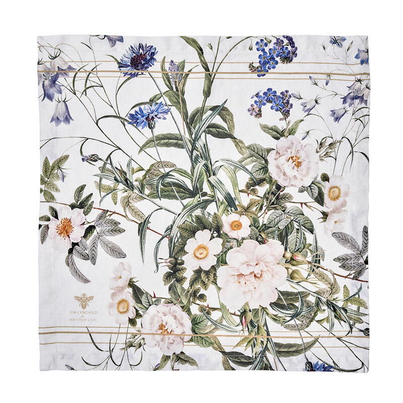 Stofservietter - (2 stk.) - Koustrup & co. - Blue Flower Garden - 100% hør - Design Jim Lyngvild