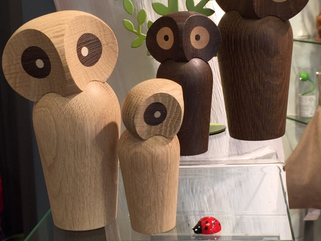 Architectmade Eule – ikonische Holzfigur mit drehbarem Kopf