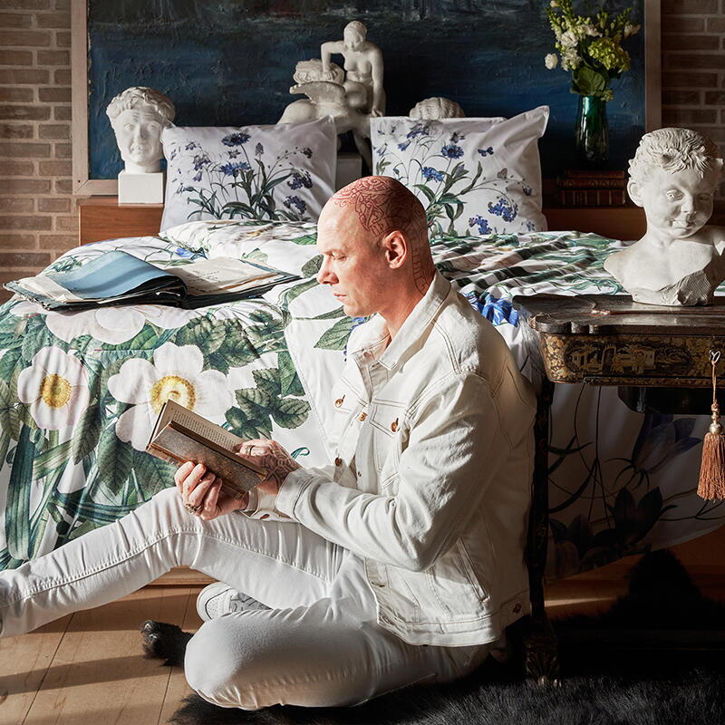 Sengesæt - Koustrup & co. - Blue Flower Garden - 100% Økologisk bomuld - Designet af Jim Lyngvild
