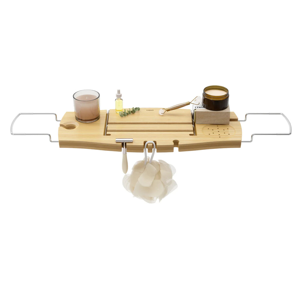Umbra Aquala Bamboo Bathtub Caddy – Adjustable and Elegant Bathtub Storage