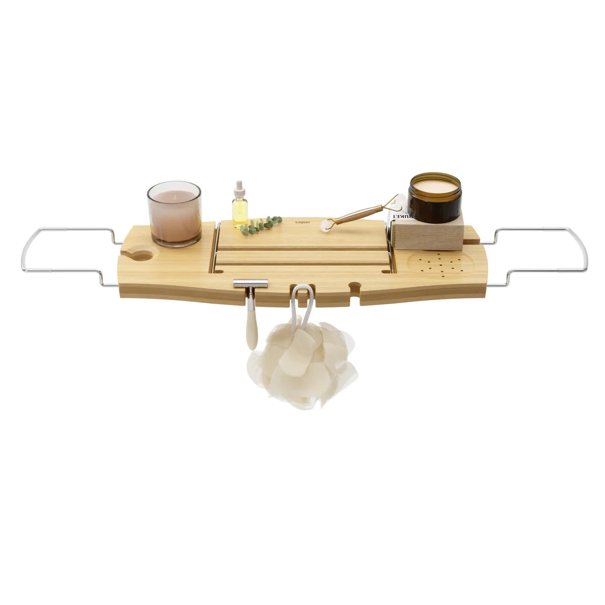 Umbra Aquala Bamboo Bathtub Caddy – Adjustable and Elegant Bathtub Storage