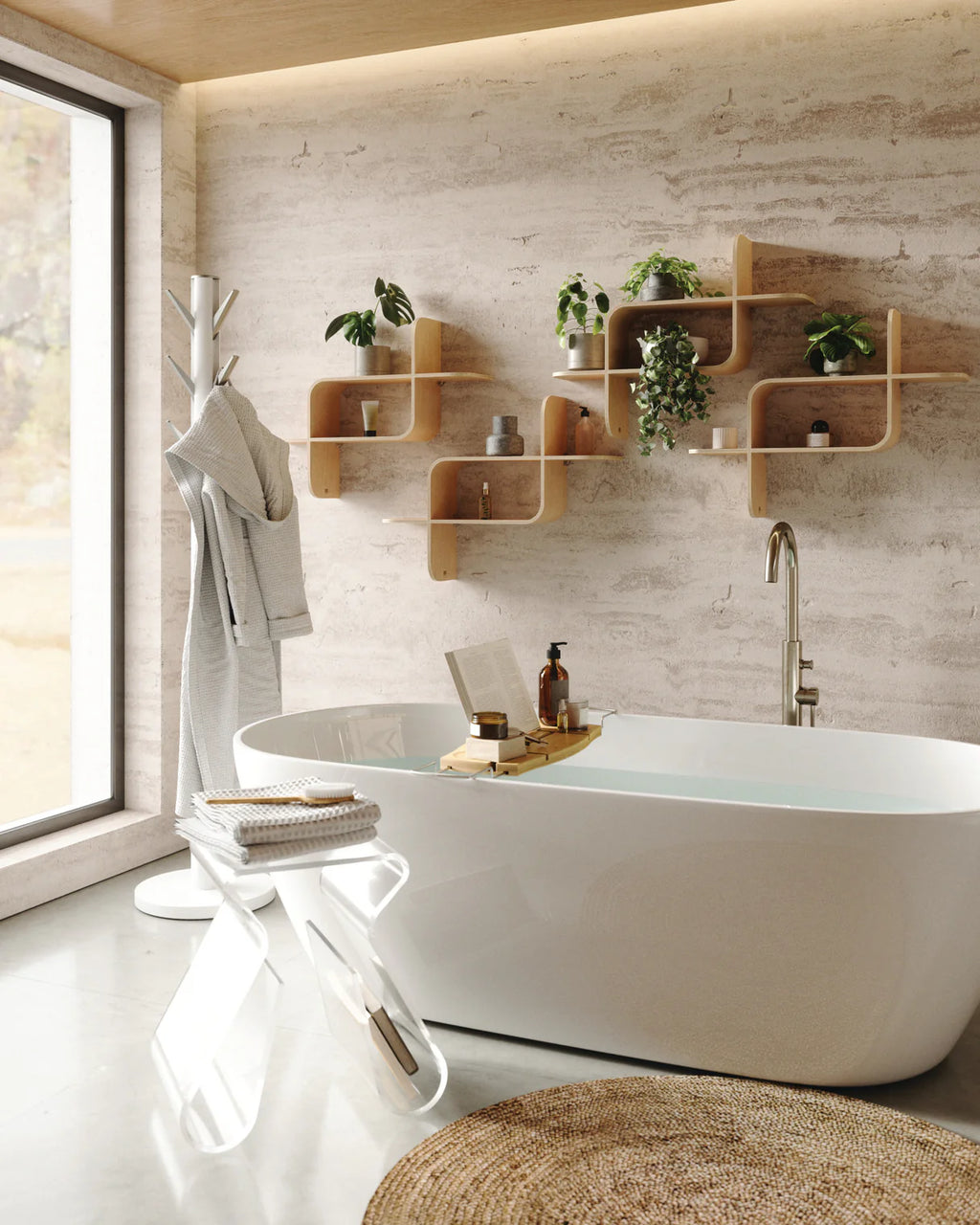 Umbra Aquala Bamboo Bathtub Caddy – Adjustable and Elegant Bathtub Storage