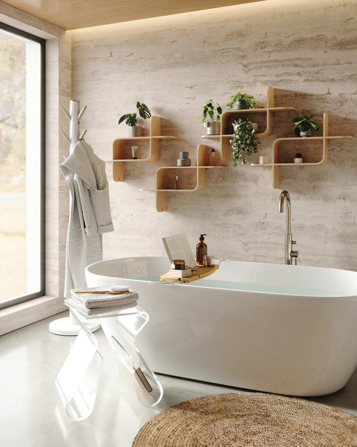 Umbra Aquala Bamboo Bathtub Caddy – Adjustable and Elegant Bathtub Storage