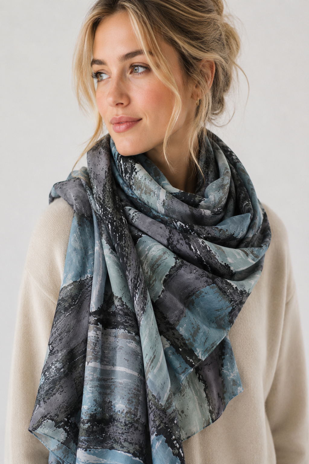 Tørklæde - 100% Silke - Summer rain - Aperitif