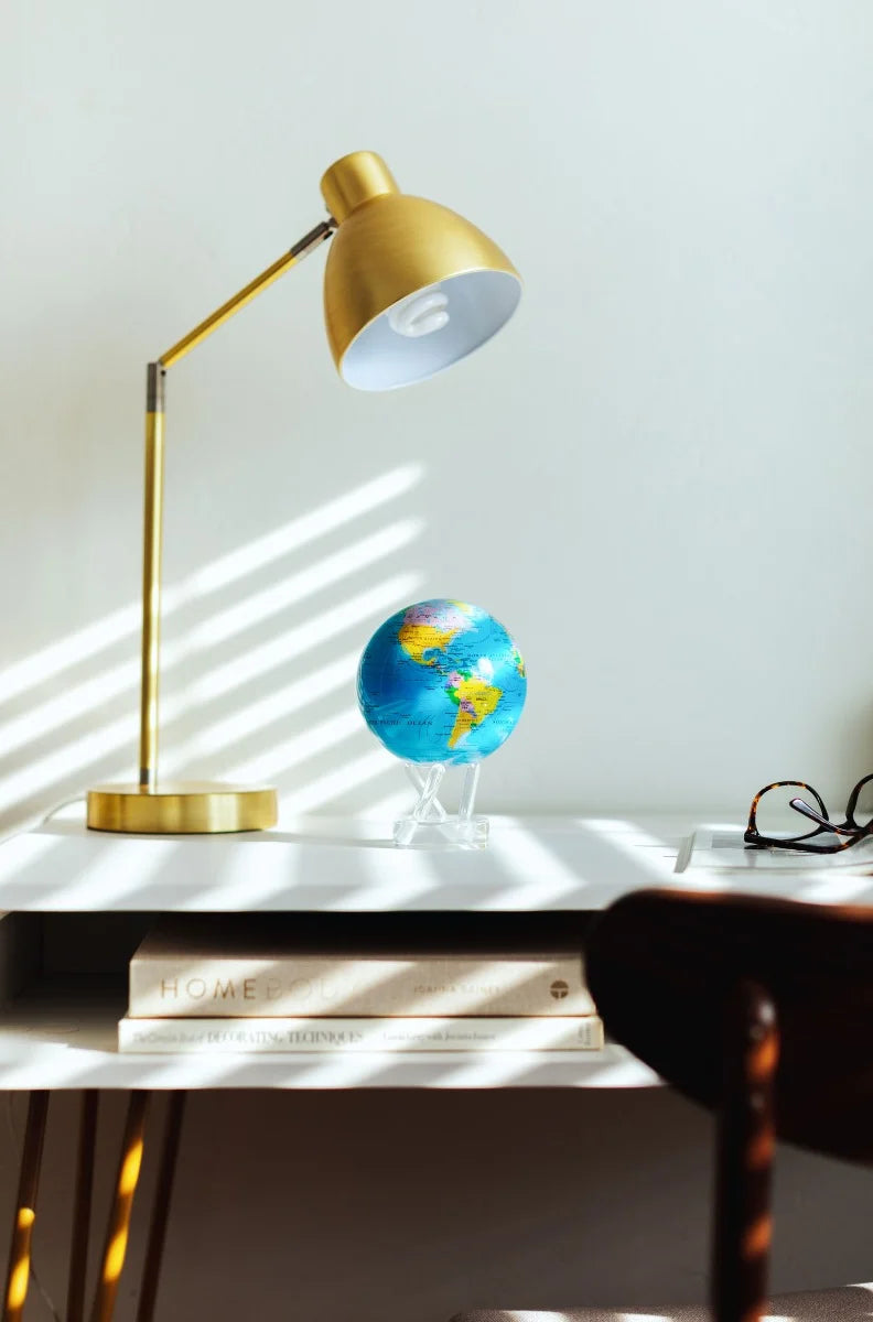 MOVA Globe - Rotating globe powered by solar cells - The Earth - Blue Political Map