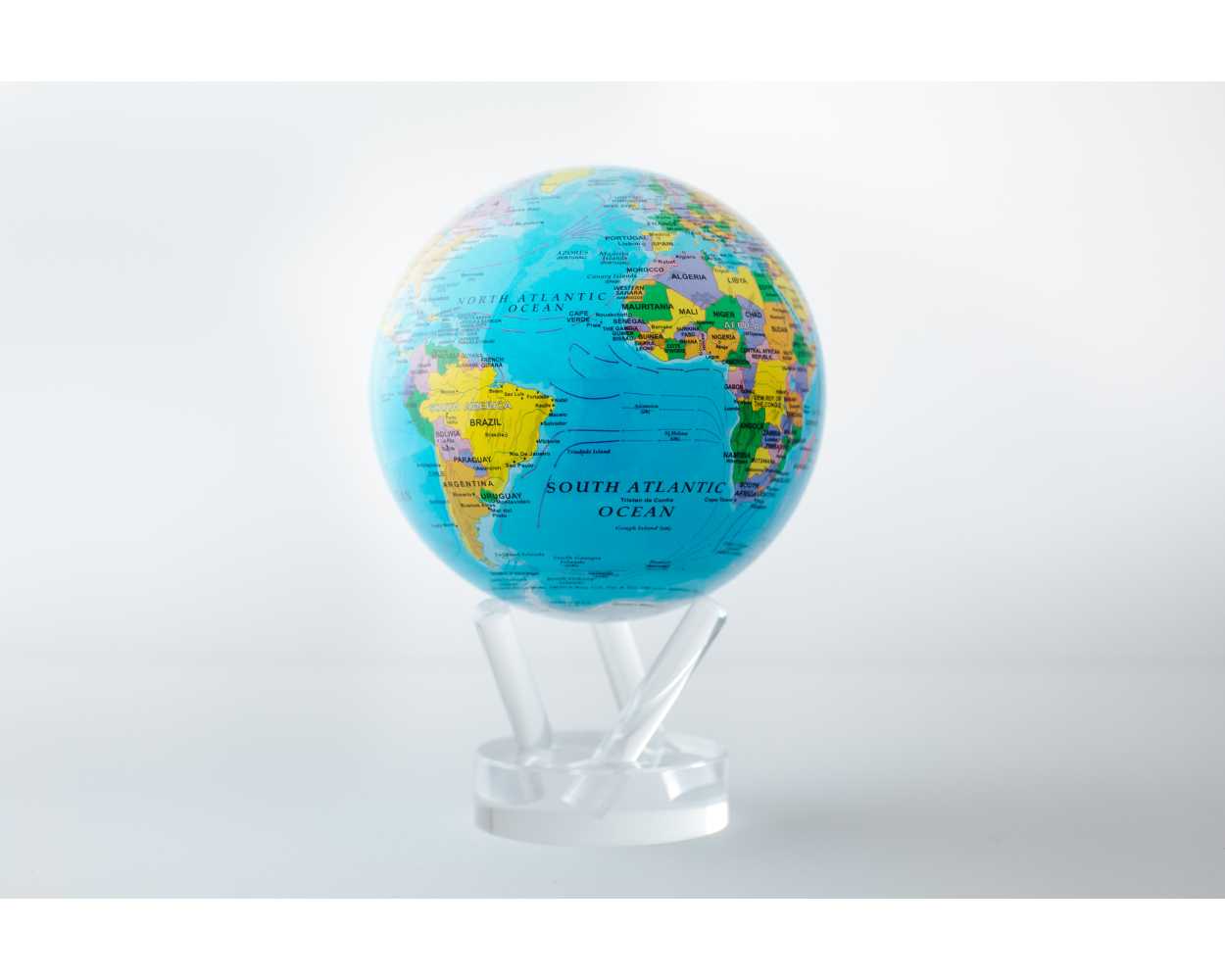 MOVA Globe - Rotating globe powered by solar cells - The Earth - Blue Political Map