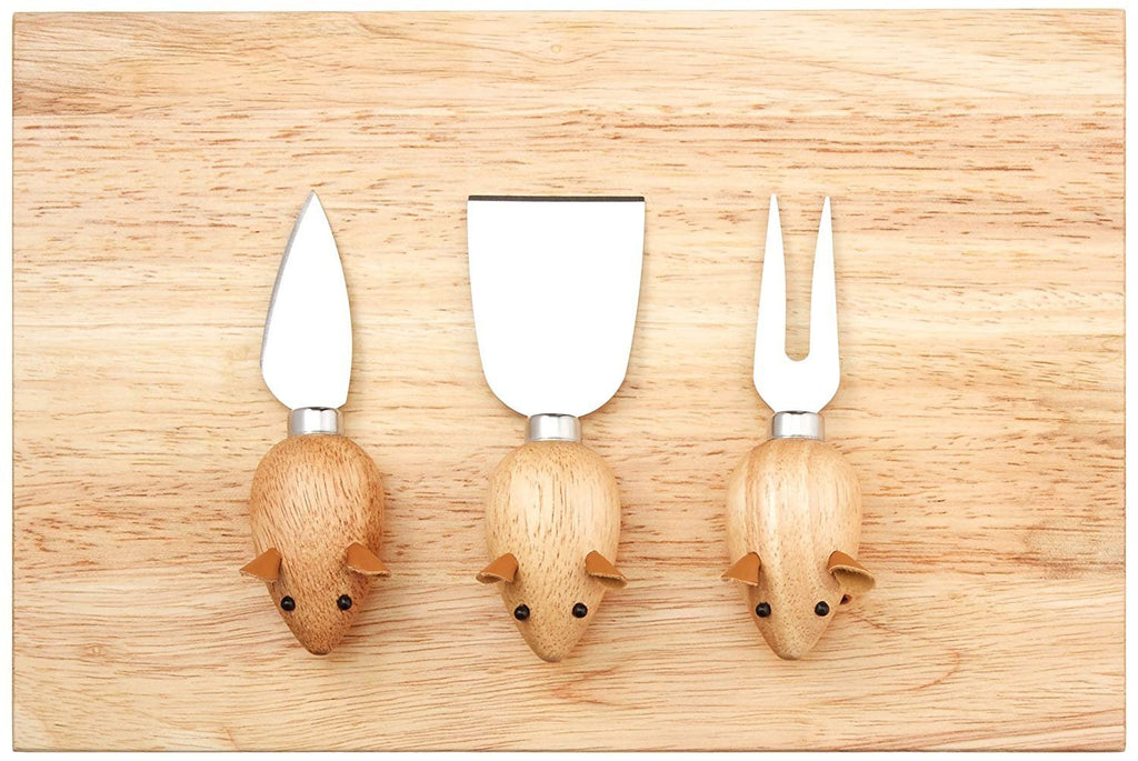 🐭 Kikkerland Cheese Knives – Mice (set of 3)