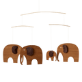 Flensted Mobiles - Elephant gathering - Teak and soft leather