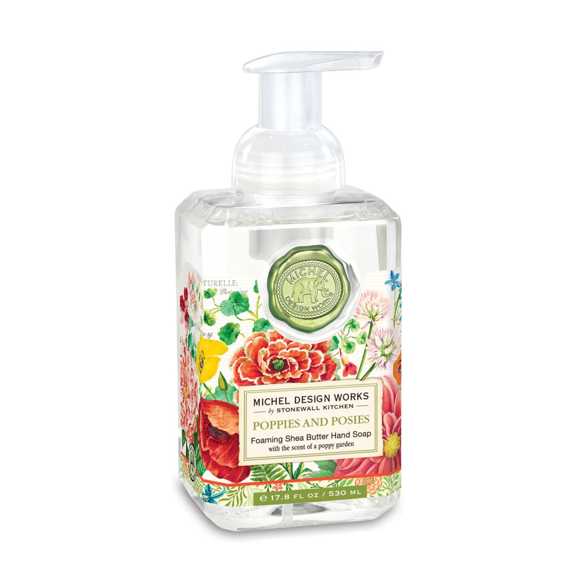 Skumhåndsæbe med aloe - Poppies and Posies - Michel Design Works
