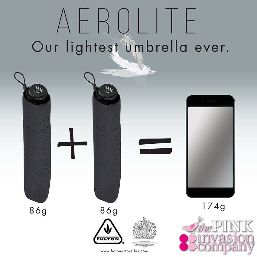 Taschenschirm - Ultraleicht - 86g - Sturmsicher - Aerolite 1 - Schwarz