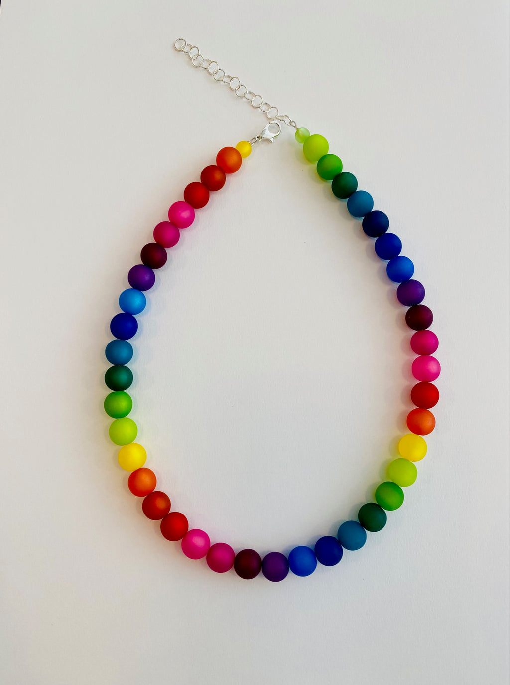 Necklace - Rainbow coloured resin beads