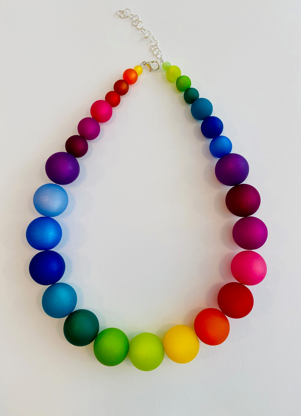 Necklace - Rainbow coloured resin beads