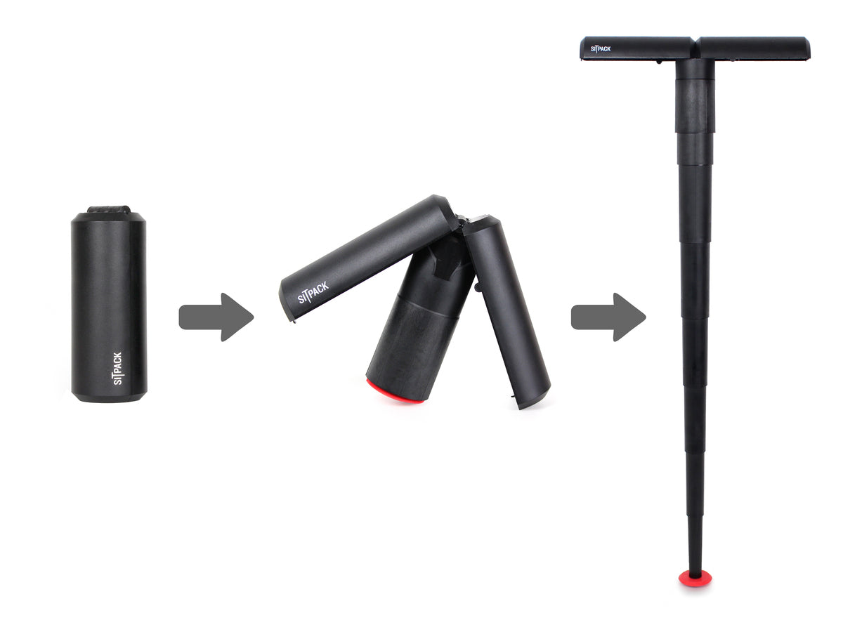 SitPack 2.0 – Klappstuhl mit 1 Bein – 500g (inkl. Trageschlaufe etc.)