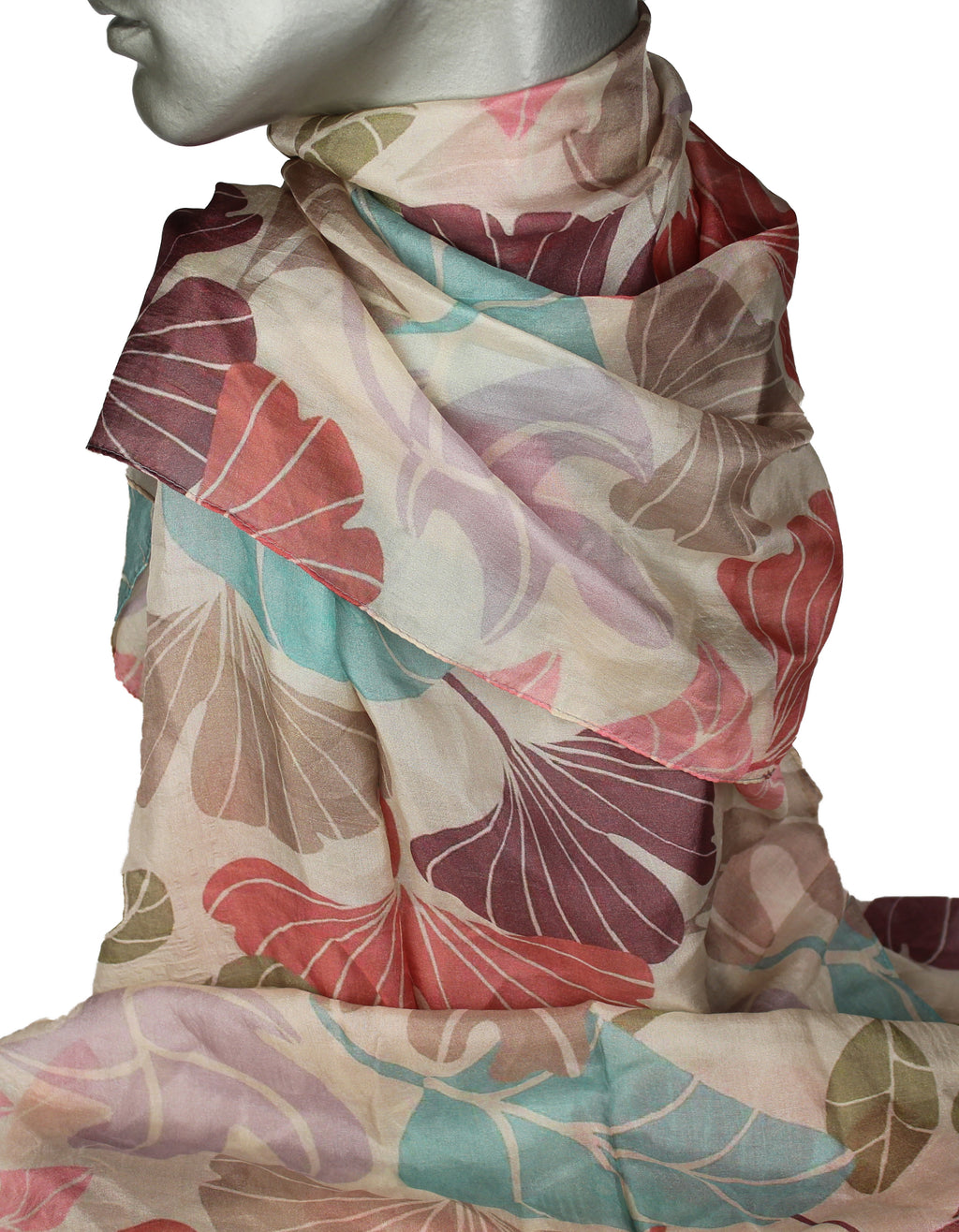 Scarf - 100% silk - Aperitif - Fan rose - 22141