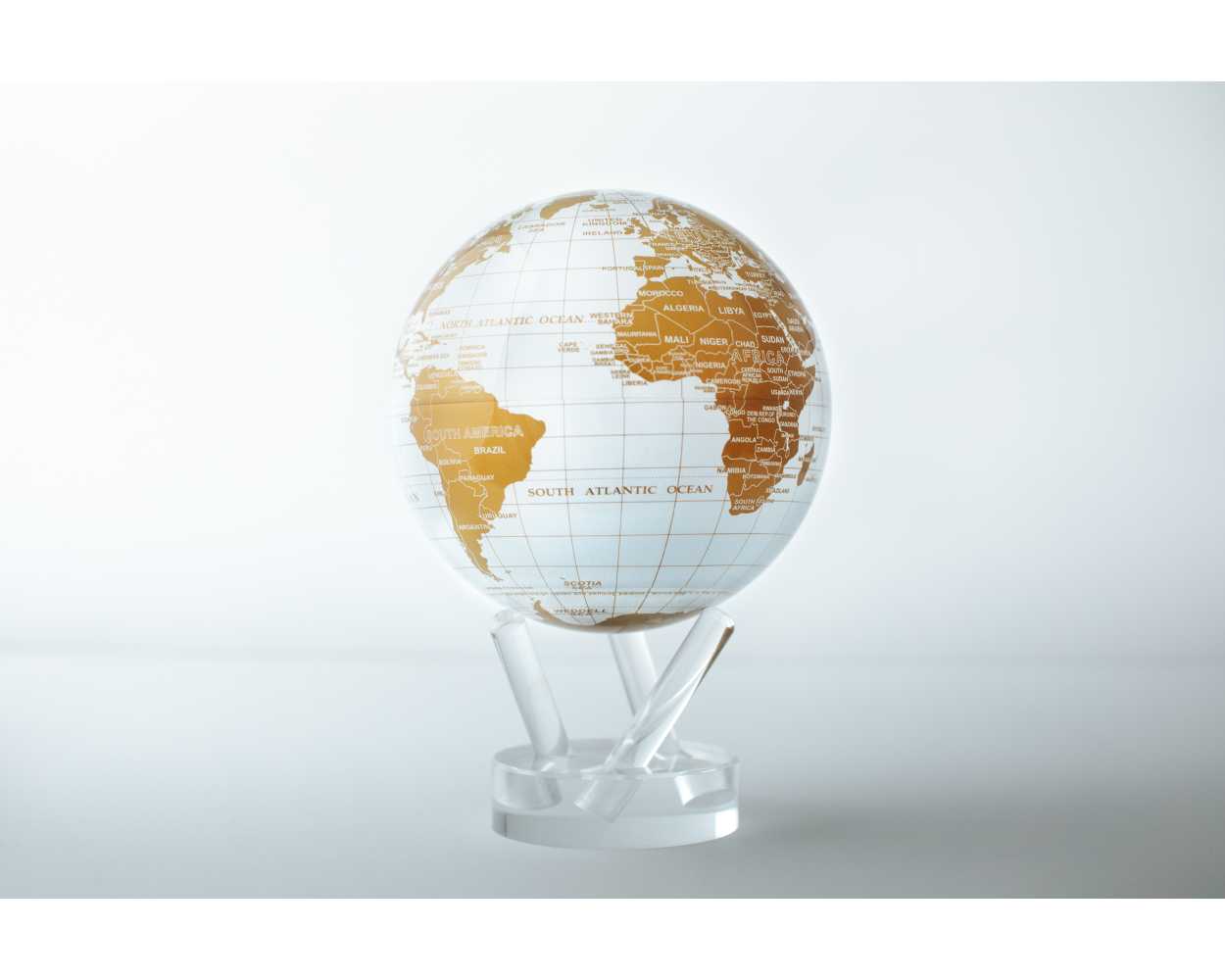 MOVA Globe - Rotating Globe Powered by Solar Cells - Earth - White & Gold